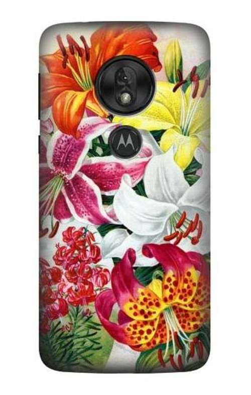 S3205 Retro Art Flowers Case Cover Custodia per Motorola Moto G7 Play