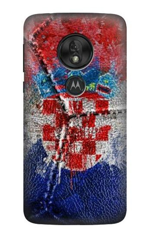 S3313 Croatia Flag Vintage Football Graphic Case Cover Custodia per Motorola Moto G7 Play