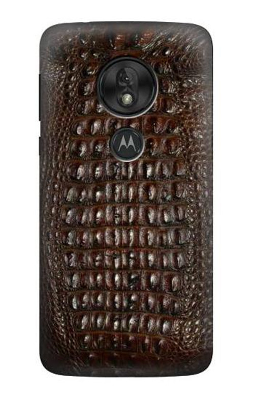 S2850 Brown Skin Alligator Graphic Printed Case Cover Custodia per Motorola Moto G7 Power