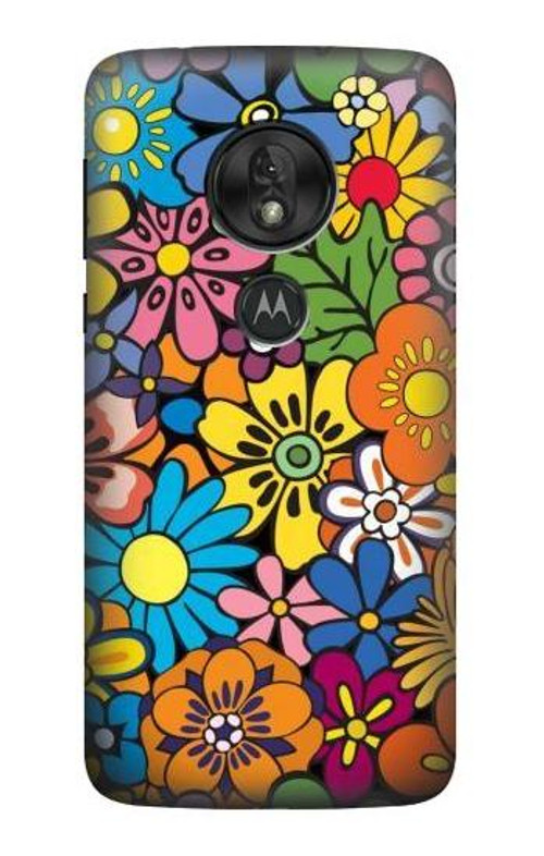 S3281 Colorful Hippie Flowers Pattern Case Cover Custodia per Motorola Moto G7 Power