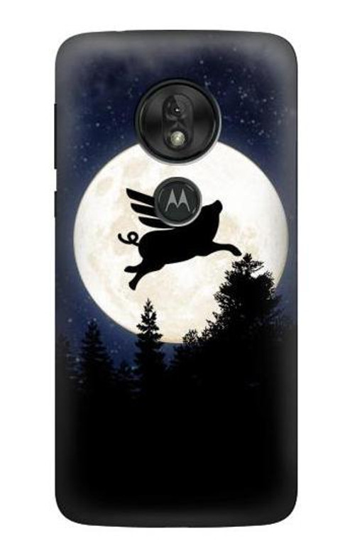 S3289 Flying Pig Full Moon Night Case Cover Custodia per Motorola Moto G7 Power