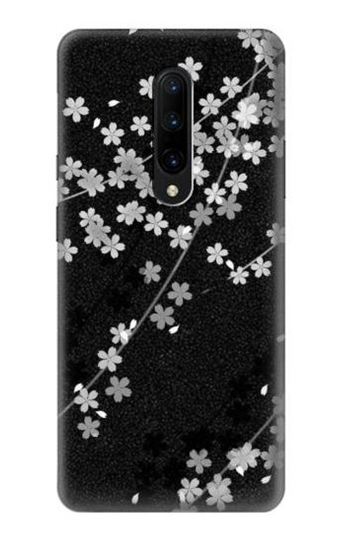 S2544 Japanese Kimono Style Black Flower Pattern Case Cover Custodia per OnePlus 7 Pro