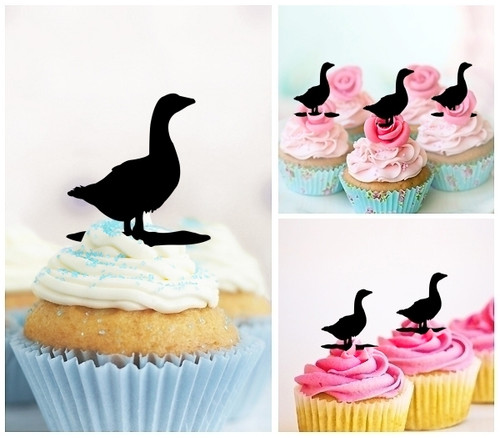 TA1031 Goose Barn Yard Animal Farm Acrilico Cupcake Topper Torte e Muffin per Matrimonio Compleanno Festa Decorazione 10 pezzi