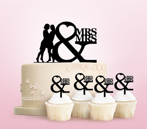 TC0248 Mrs and Mrs Love Acrilico Cake Cupcake Topper Torte e Muffin per Matrimonio Compleanno Festa Decorazione 11 pezzi