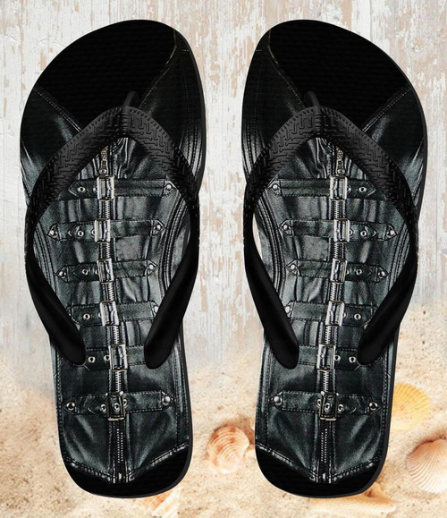 FA0136 Gothic Corset Black Sandali Ciabatte Infradito per Spiaggia e Piscina Unisex