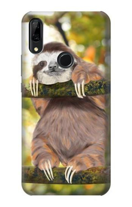 S3138 Cute Baby Sloth Paint Case Cover Custodia per Huawei P Smart Z, Y9 Prime 2019