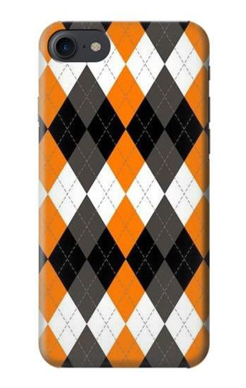 S3421 Black Orange White Argyle Plaid Case Cover Custodia per iPhone 7, iPhone 8