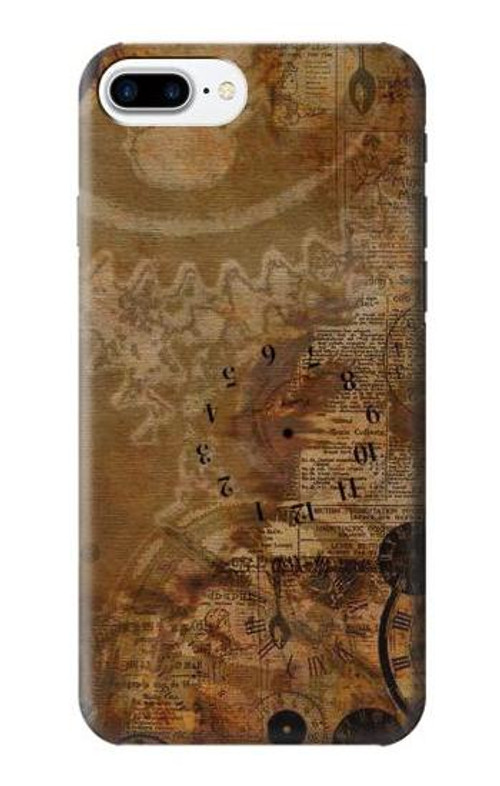 S3456 Vintage Paper Clock Steampunk Case Cover Custodia per iPhone 7 Plus, iPhone 8 Plus