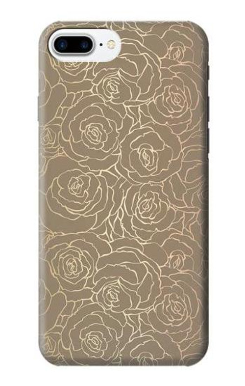 S3466 Gold Rose Pattern Case Cover Custodia per iPhone 7 Plus, iPhone 8 Plus