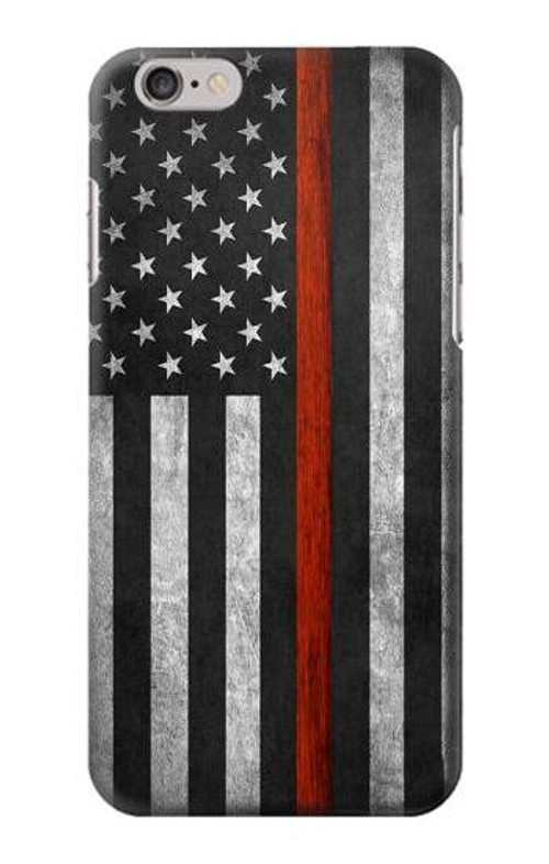 S3472 Firefighter Thin Red Line Flag Case Cover Custodia per iPhone 6 Plus, iPhone 6s Plus