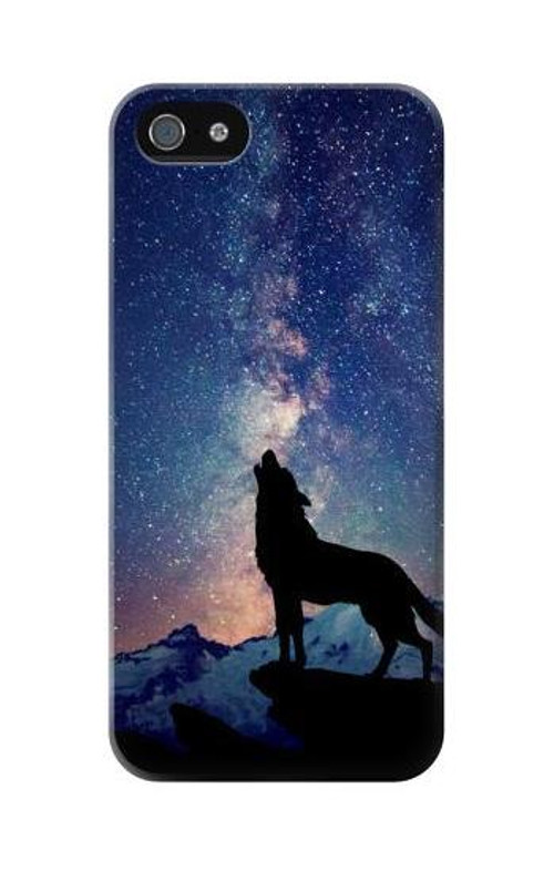 S3555 Wolf Howling Million Star Case Cover Custodia per iPhone 5C