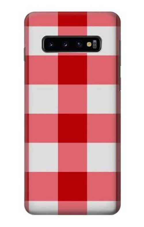 S3535 Red Gingham Case Cover Custodia per Samsung Galaxy S10
