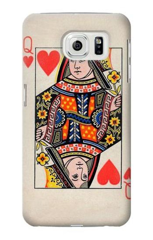 S3429 Queen Hearts Card Case Cover Custodia per Samsung Galaxy S7 Edge