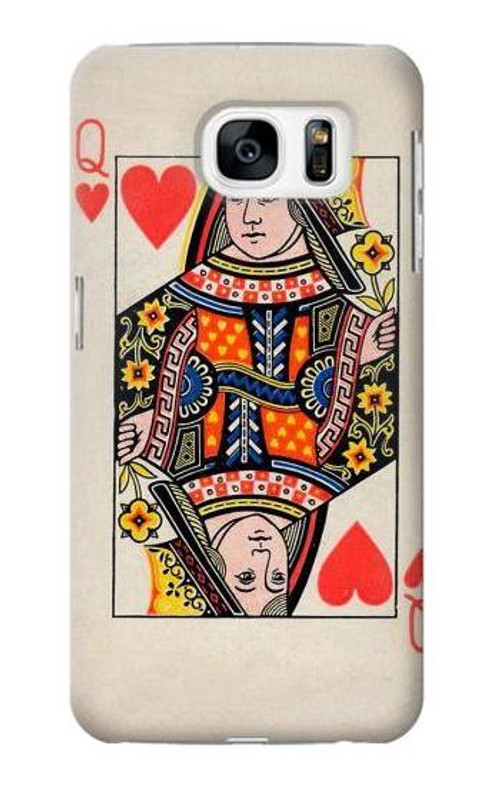 S3429 Queen Hearts Card Case Cover Custodia per Samsung Galaxy S7