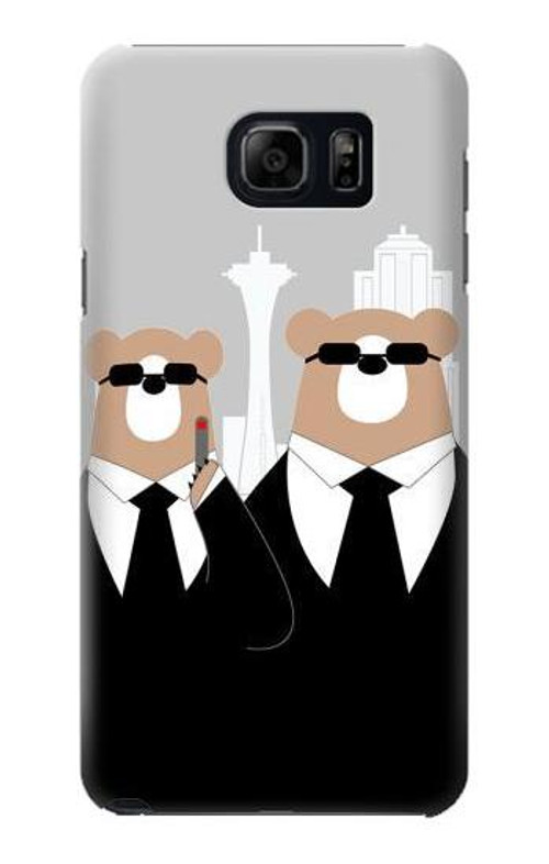 S3557 Bear in Black Suit Case Cover Custodia per Samsung Galaxy S6 Edge Plus