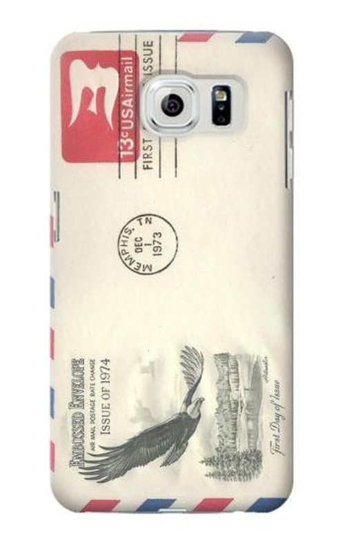 S3551 Vintage Airmail Envelope Art Case Cover Custodia per Samsung Galaxy S6