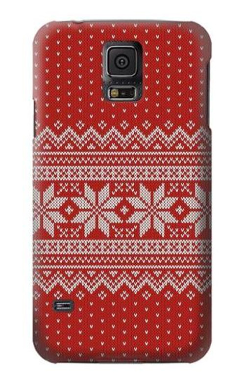 S3384 Winter Seamless Knitting Pattern Case Cover Custodia per Samsung Galaxy S5