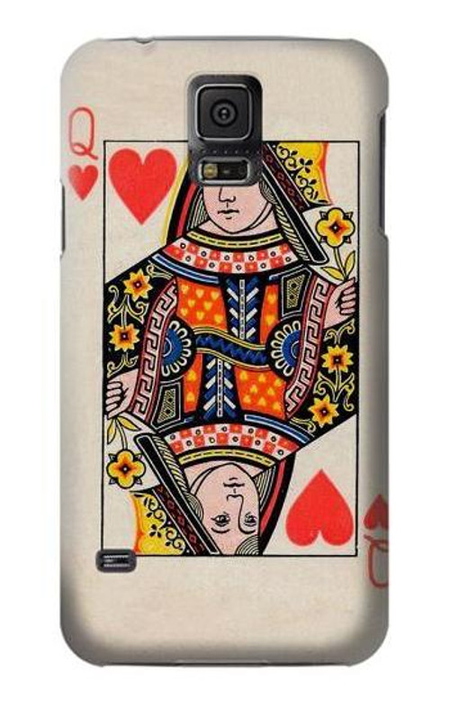 S3429 Queen Hearts Card Case Cover Custodia per Samsung Galaxy S5