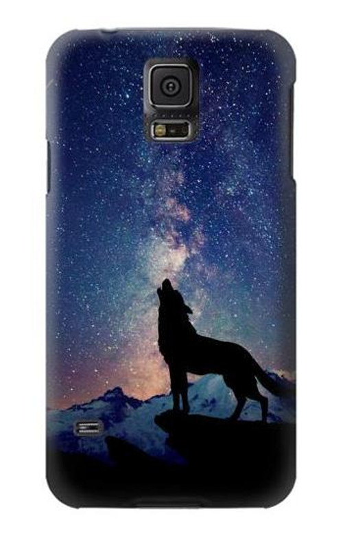 S3555 Wolf Howling Million Star Case Cover Custodia per Samsung Galaxy S5