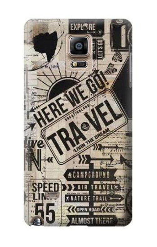 S3441 Vintage Travel Case Cover Custodia per Samsung Galaxy Note 4