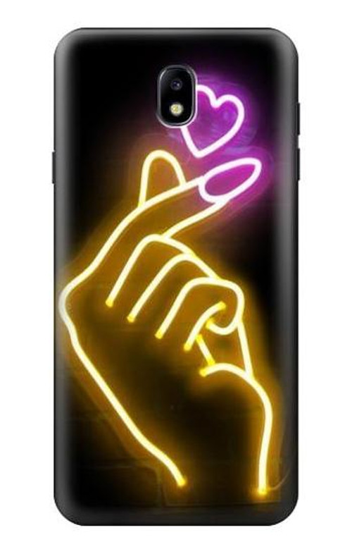 S3512 Cute Mini Heart Neon Graphic Case Cover Custodia per Samsung Galaxy J7 (2018), J7 Aero, J7 Top, J7 Aura, J7 Crown, J7 Refine, J7 Eon, J7 V 2nd Gen, J7 Star