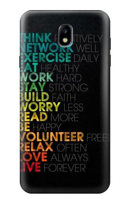 S3523 Think Positive Words Quotes Case Cover Custodia per Samsung Galaxy J7 (2018), J7 Aero, J7 Top, J7 Aura, J7 Crown, J7 Refine, J7 Eon, J7 V 2nd Gen, J7 Star