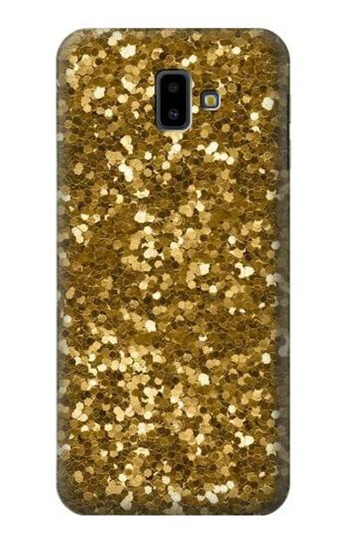 S3388 Gold Glitter Graphic Print Case Cover Custodia per Samsung Galaxy J6+ (2018), J6 Plus (2018)