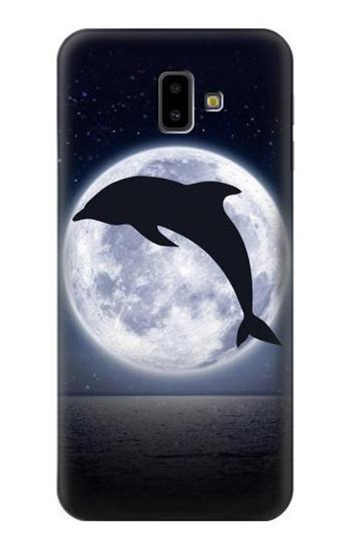 S3510 Dolphin Moon Night Case Cover Custodia per Samsung Galaxy J6+ (2018), J6 Plus (2018)