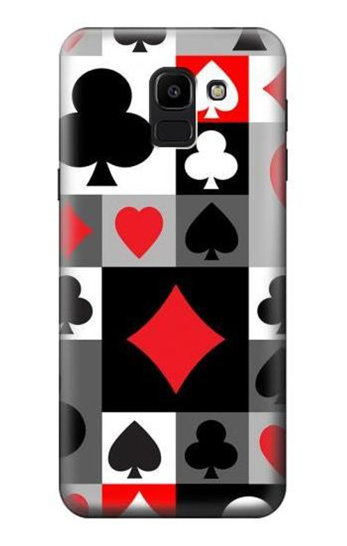 S3463 Poker Card Suit Case Cover Custodia per Samsung Galaxy J6 (2018)