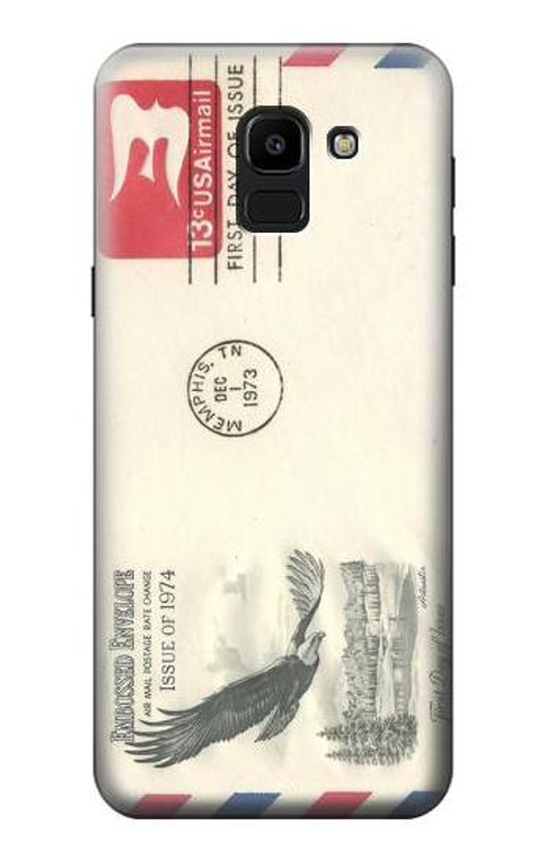 S3551 Vintage Airmail Envelope Art Case Cover Custodia per Samsung Galaxy J6 (2018)