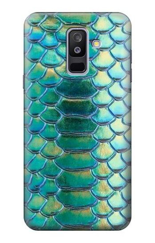 S3414 Green Snake Scale Graphic Print Case Cover Custodia per Samsung Galaxy A6+ (2018), J8 Plus 2018, A6 Plus 2018