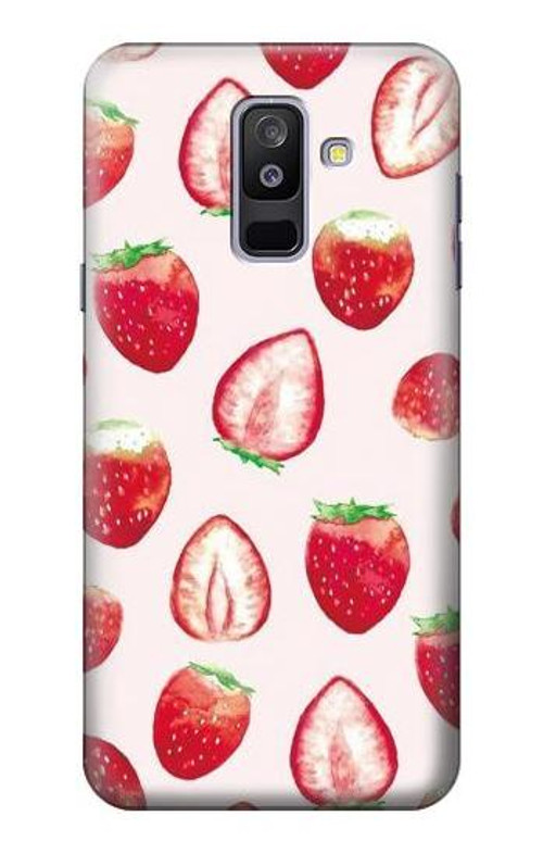 S3481 Strawberry Case Cover Custodia per Samsung Galaxy A6+ (2018), J8 Plus 2018, A6 Plus 2018