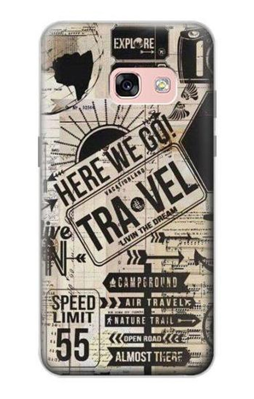 S3441 Vintage Travel Case Cover Custodia per Samsung Galaxy A3 (2017)