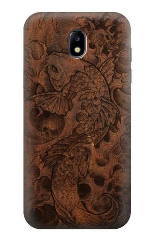 S3405 Fish Tattoo Leather Graphic Print Case Cover Custodia per Samsung Galaxy J5 (2017) EU Version