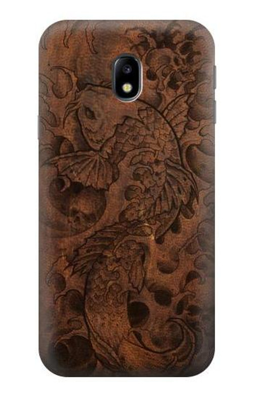 S3405 Fish Tattoo Leather Graphic Print Case Cover Custodia per Samsung Galaxy J3 (2017) EU Version