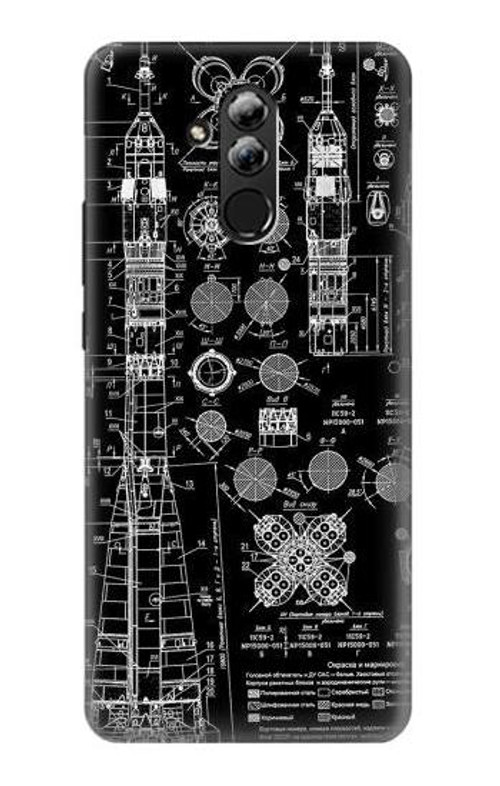 S3436 Apollo Blue Print Case Cover Custodia per Huawei Mate 20 lite