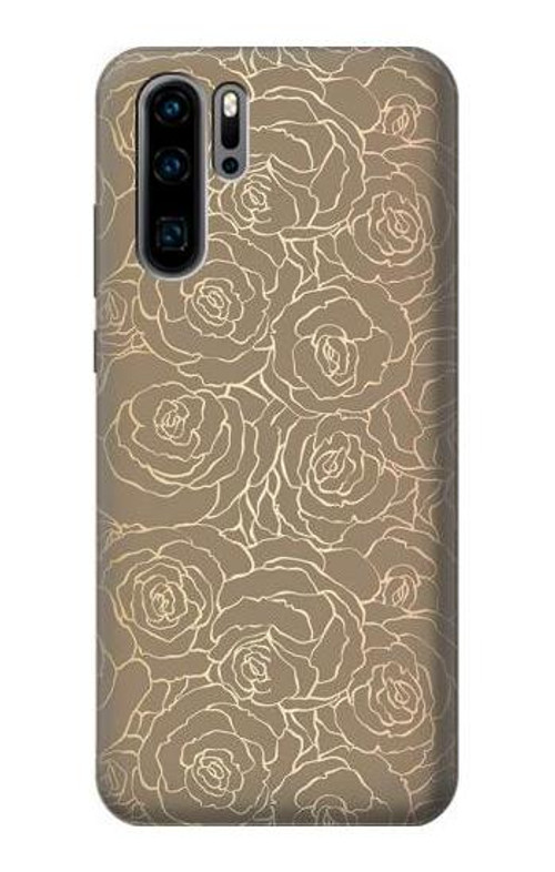 S3466 Gold Rose Pattern Case Cover Custodia per Huawei P30 Pro