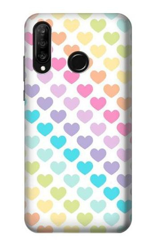 S3499 Colorful Heart Pattern Case Cover Custodia per Huawei P30 lite