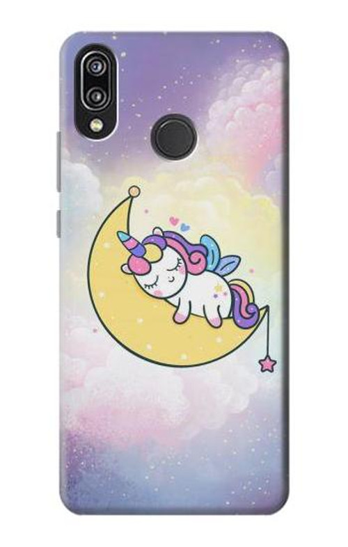 S3485 Cute Unicorn Sleep Case Cover Custodia per Huawei P20 Lite