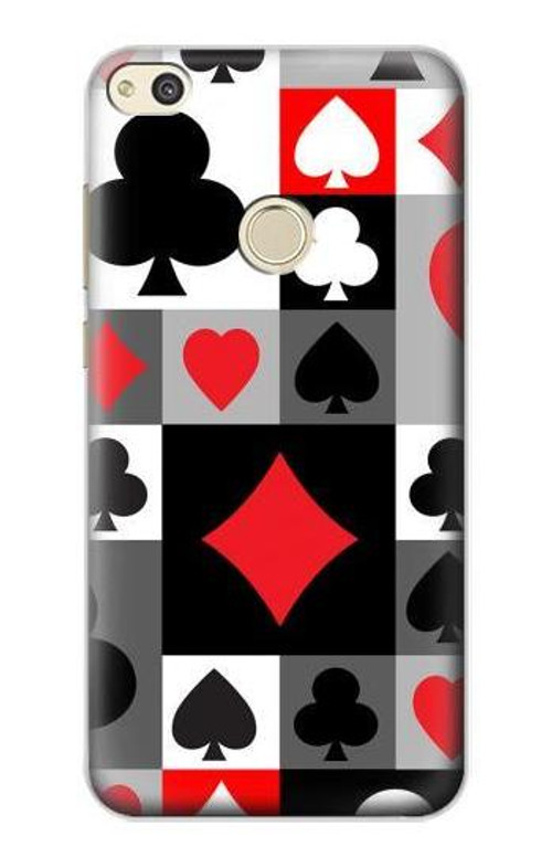 S3463 Poker Card Suit Case Cover Custodia per Huawei P8 Lite (2017)