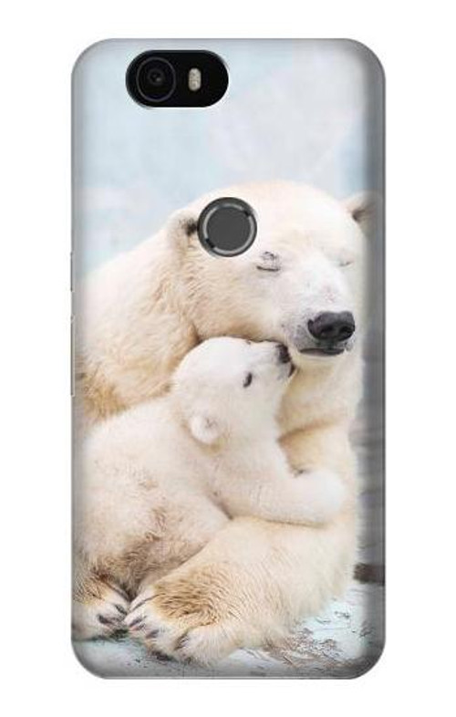 S3373 Polar Bear Hug Family Case Cover Custodia per Huawei Nexus 6P