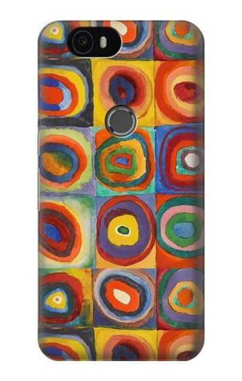 S3409 Squares Concentric Circles Case Cover Custodia per Huawei Nexus 6P