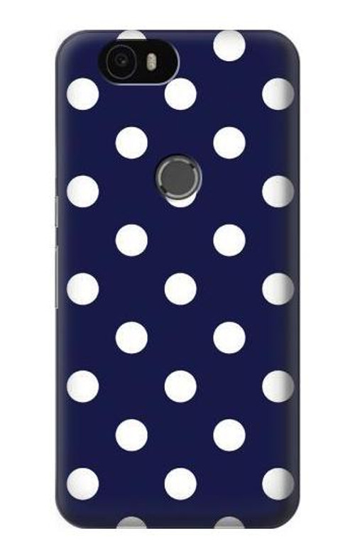 S3533 Blue Polka Dot Case Cover Custodia per Huawei Nexus 6P