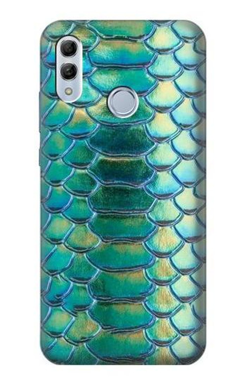 S3414 Green Snake Scale Graphic Print Case Cover Custodia per Huawei Honor 10 Lite, Huawei P Smart 2019