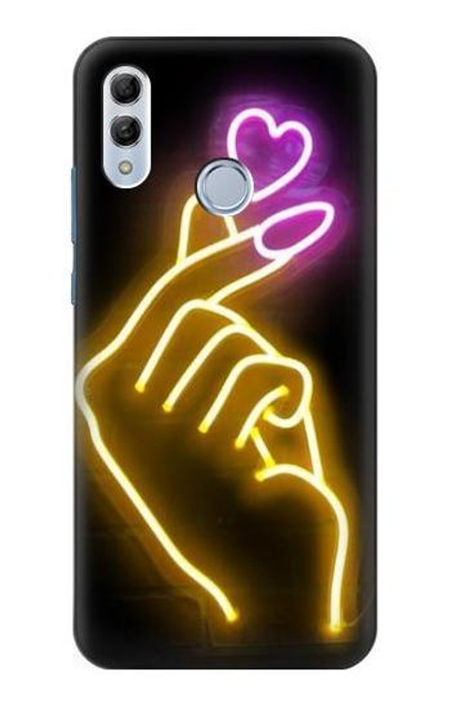 S3512 Cute Mini Heart Neon Graphic Case Cover Custodia per Huawei Honor 10 Lite, Huawei P Smart 2019