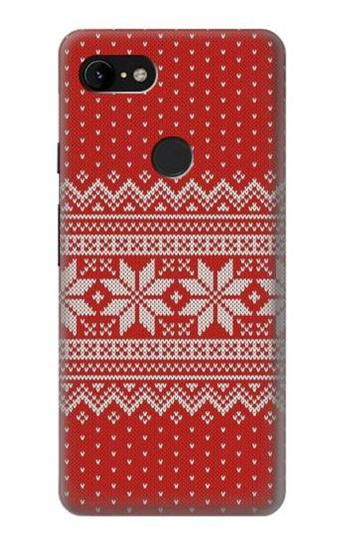 S3384 Winter Seamless Knitting Pattern Case Cover Custodia per Google Pixel 3 XL