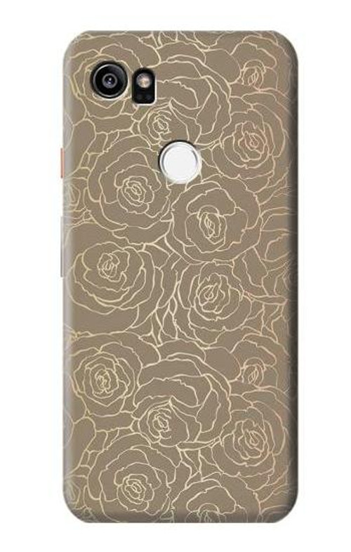 S3466 Gold Rose Pattern Case Cover Custodia per Google Pixel 2 XL