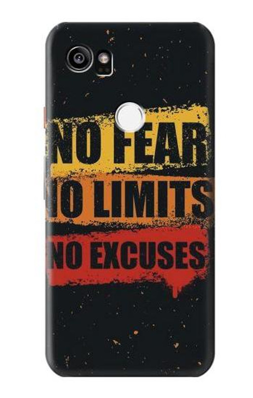 S3492 No Fear Limits Excuses Case Cover Custodia per Google Pixel 2 XL