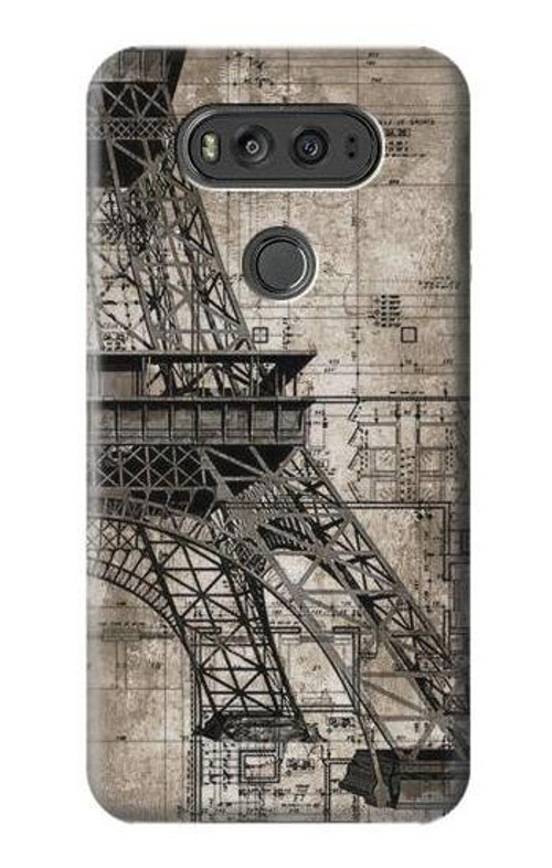 S3416 Eiffel Tower Blueprint Case Cover Custodia per LG V20