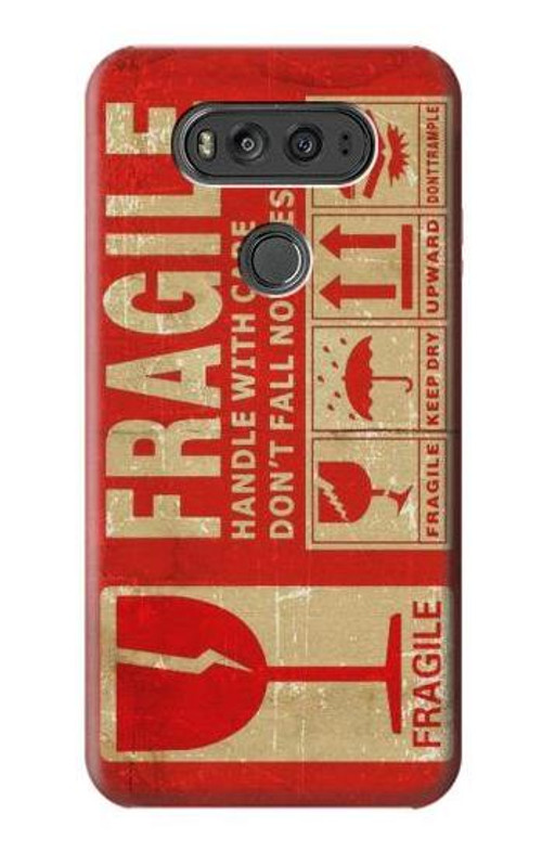 S3552 Vintage Fragile Label Art Case Cover Custodia per LG V20